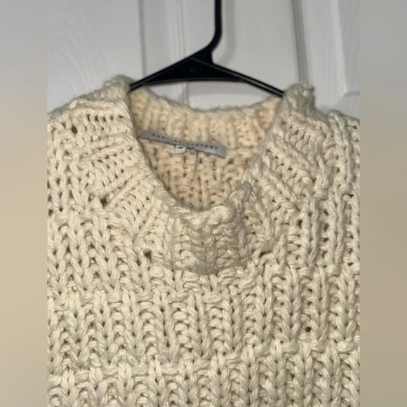 Chunky Ivory Knit Sleeveless Sweater Vest by English Factory - Picture 5 of 6